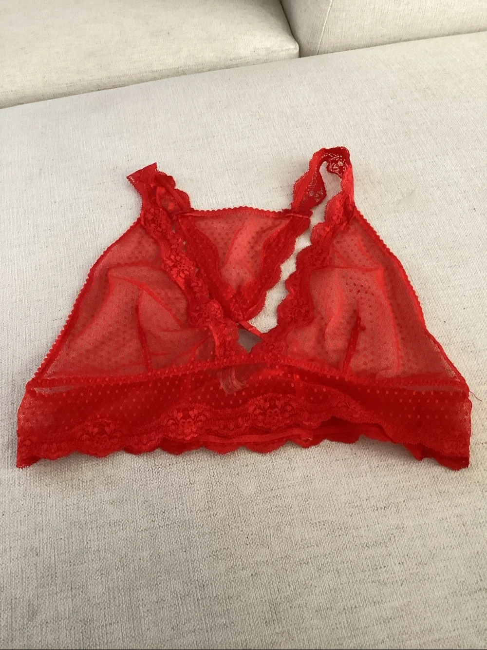 Free People Intimately FP Midweek Longline Bralette, Red, size Large, NWT